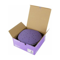 Диск шлифовальный на пленочной основе 328 Purple Zirconia 225 мм, 24 отверстия, Р120, 50 шт SANDWOX 328.225.120.24