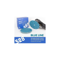 Диск шлифовальный на бумажной основе 528 Blue Ceramic Р120, 150 мм, 15 отверстий, 50 шт SANDWOX 528.150.120.15