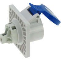 Розетка встраиваемая 16A/230V/1P+N+E/IP44, фланец 75x75 INPIN CA1366