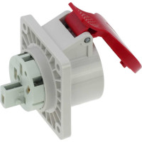 Встраиваемая розетка INPIN 16A/400V/3P+E/IP44, фланец 75x75 CA1390