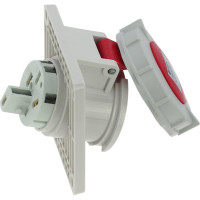 Встраиваемая наклонная розетка INPIN 16A/400V/3P+E/IP67, фланец 92x100 CA1479