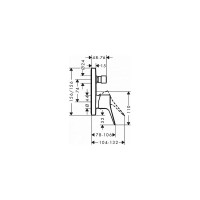 Внешняя часть смесителя для ванны Hansgrohe Vivenis 75415000 00000094170