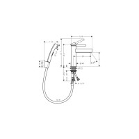 Смеситель для раковины Hansgrohe Finoris 110 с гигиеническим душем, матовый черный 76210670 00000097205
