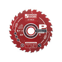Диск пильный 190x30x1.8/1.1 мм, A=18° ATB + 8 SHEAR, Z=24 WOODWORK 27.190.24