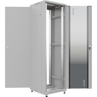 Шкаф напольный универсальный серверный NTSS R 22U 600x600мм, 4 профиля 19, двери стекло и сплошная металл, боковые стенки съемные, регулируемые опоры, разобранный, серый RAL 7035 NTSS-R22U6060GS