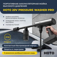 Портативная аккумуляторная мойка высокого давления HOTO 20V Pressure Washer Pro HTT0023EU