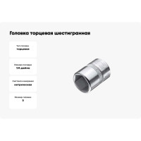 Головка торцевая шестигранная (5 мм; 1/4DR) GEDORE 6165670