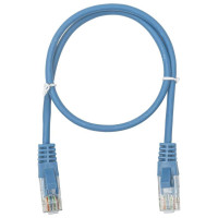 Патч-корд компьютерный U/UTP SUPRLAN Cat.5e 4x2 26AWG /7x0.16mm/ Cu LSZH синий 0,5м 10-0146
