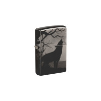 Зажигалка ZIPPO Classic с покрытием Black Ice, латунь/сталь,чёрная, глянцевая, 38x13x57 мм, 49188