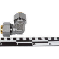 Угольник Giacomini 90, 32x3, латунь, с цанговым соединением, хромированный R561MX126