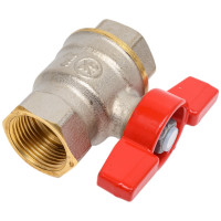 Шаровой кран Giacomini DADO 3/4, ВВ, ручка-бабочка красная, никелированный R911 R911X024