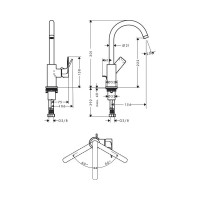 Смеситель для раковины Hansgrohe Rebris e 210 матовый черный 72576670 00000122412
