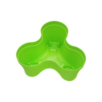 Цветочный тройной горшок Протэкт Зелёный киви пластик, 17х38.5х38.5 см, 3 шт, с подставкой КГ-ЗК ГЦ-17 ЗК