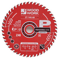 Диск пильный по дереву 160x20x1.6/1.1 мм, A=15° ATB + 8° SHEAR Z=48 WOODWORK 27.160.48