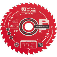 Диск пильный 210x30x1.8/1.2 мм, A=18° ATB + 8 SHEAR, Z=36 WOODWORK 27.210.36
