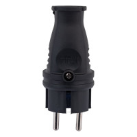 Вилка разборная General Lighting Systems GRV-P-16-R-G-B-IP44 16А с/з IP44 круглая каучук черная 470517
