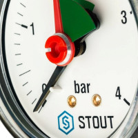 Манометр STOUT радиальный с указателем предела, корпус Dn 50 мм 1/4, 0...4 бар, кл.2.5 SIM-1008-500408 RG0094NU9EUEFG