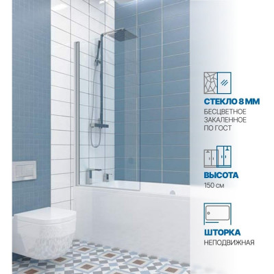Шторка на ванну GuteWetter gwmplp61asq 4698032466510