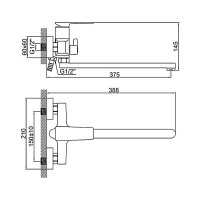 Смеситель для ванной Ledeme L2278U 808319