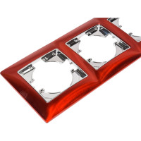 Рамка GUSI ELECTRIC 3-местная, цинк, цвет тёмно-красный С1030-039