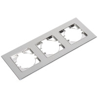 Рамка GUSI ELECTRIC 3-местная, алюминий, цвет серебро С1130-034