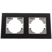 Рамка GUSI ELECTRIC 2-местная, алюминий, цвет чёрный С1120-035