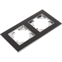 Рамка GUSI ELECTRIC 2-местная, алюминий, цвет чёрный С1120-035