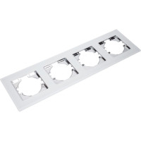 Рамка GUSI ELECTRIC 4-местная, стекло, цвет белый С1140-030