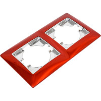 Рамка GUSI ELECTRIC 2-местная, цинк, цвет тёмно-красный С1020-039