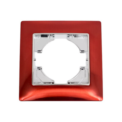 Рамка GUSI ELECTRIC 1-местная, цинк, цвет тёмно-красный С1010-039