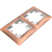 Рамка GUSI ELECTRIC 2-местная, цинк, цвет бронза С1020-038