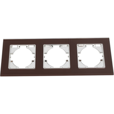 Рамка GUSI ELECTRIC 3-местная, стекло, цвет коричневый С1130-033