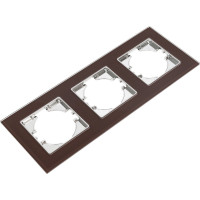 Рамка GUSI ELECTRIC 3-местная, стекло, цвет коричневый С1130-033