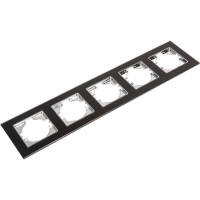 Рамка GUSI ELECTRIC 5-местная, стекло, цвет чёрный С1150-031