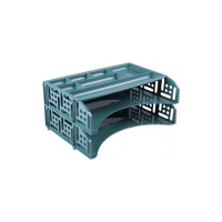 Горизонтальный лоток для бумаг Стамм Field NY набор 2 шт + органайзер, зеленый ЛТ696