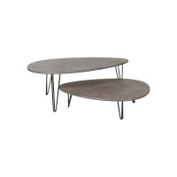 Журнальный стол Мебелик Дадли серый бетон/чёрный 2579