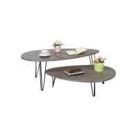 Журнальный стол Мебелик Дадли серый бетон/чёрный 2579