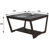 Журнальный стол Мебелик BeautyStyle 1 венге/стекло черное 2457