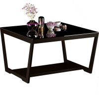 Журнальный стол Мебелик BeautyStyle 1 венге/стекло черное 2457