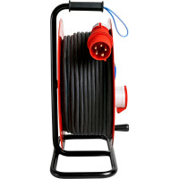 Удлинитель на металлической катушке энаргит 220/380В 50 м, 1/63А - IEC60309, 2/16А -CEE 7/4 "Schuko", IP44, МК6-540-50К-163-216-44