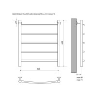 Полотенцесушитель Melodia della vita Classica Eco из нержавеющей стали 50х60 П5 49438