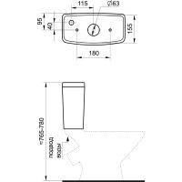 Унитаз-компакт Santek Уно эконом: 2-режима, сиденье полипропилен, пластиковый крепеж, softclose 1.WH50.1.613