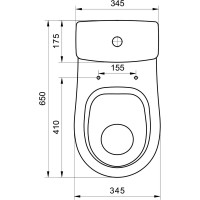 Унитаз-компакт Santek Уно эконом: 2-режима, сиденье полипропилен, пластиковый крепеж, softclose 1.WH50.1.613