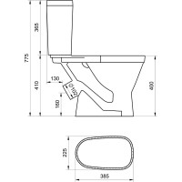 Унитаз-компакт Santek Уно эконом: 2-режима, сиденье полипропилен, пластиковый крепеж, softclose 1.WH50.1.613