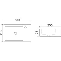 Раковина Azario левая, 37х23.5х12.5 см AZ4331A