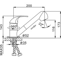Смеситель для кухни Frap душ 40к F6003 544595
