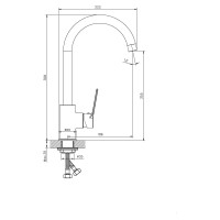 Смеситель для кухонной мойки RUSH Siple с гибким изливом SI7335-60Grey