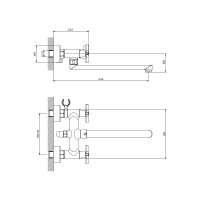 Смеситель RUSH Melville с длинным поворотным изливом MV1135-51