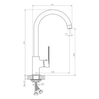 Смеситель для кухни RUSH Haiti с поворотным изливом, высокий, хром HA1935-22 HA1935-22