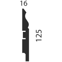 Плинтус COSCA DECOR AP21 под покраску, белый, 125x16x2400 мм, МДФ, с пазом СПБ077575